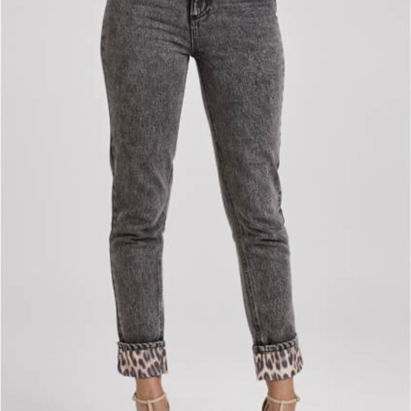 Leopard-Cuffed Jeans - Picture 2 of 5